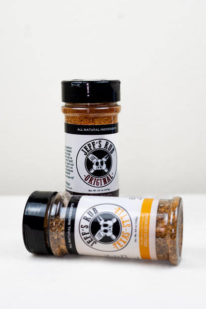Jeff's Original & Texas Style Rub – 24 Bottle Half & Half Case