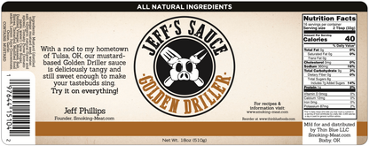 Jeff's Golden Driller Mustard BBQ Sauce – Single Bottle